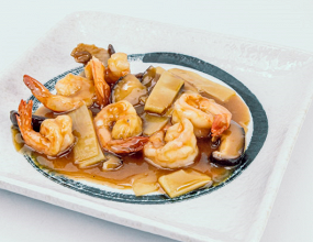 176.Gamberi con Funghi e Bambu