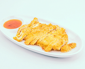 196.Cotoletta di Pollo in Tempura con Salsa