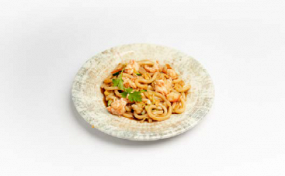 66. UDON CON VERDURE E GAMBERI 乌东虾 仁面