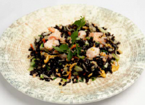 86. RISO VENERE CON GAMBERI 黑 米 虾 仁 饭