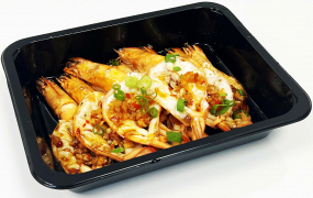 Sp-104 Gedämpfte Garnelen, Scharf , m. Knoblauch