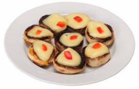  CIUPERCI LA GRATAR CU BRANZA/GRILLED MUSHROOMS WITH CHEESE 200g