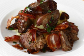 FICATEI LA TIGAIE/ FRIED LIVER  WITH GARLIC 200g