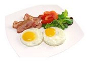 OCHIURI CU BACON TELEMEA SI ROSII/ FRIED EGGS WITH BACON ,CHEESE AND TOMATO  275g