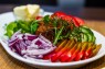 Tatár beefsteak friss zöldségekkel 